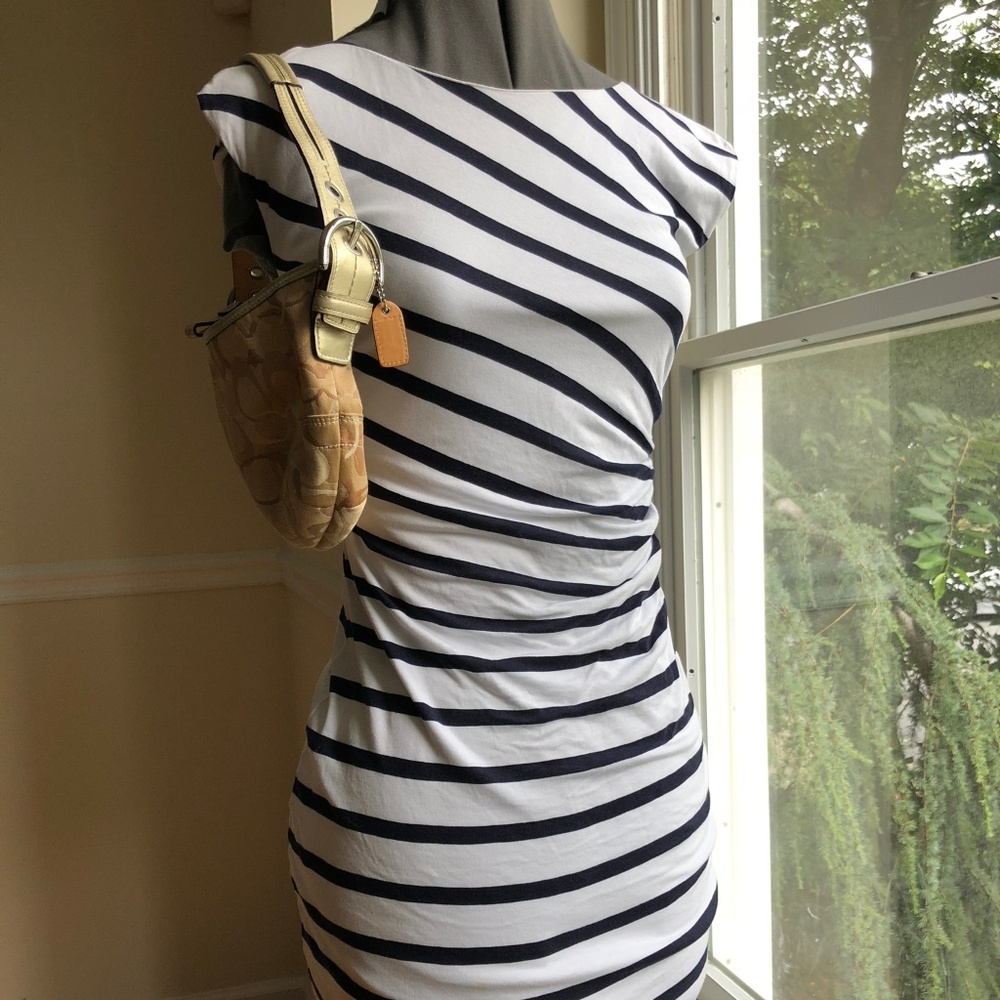 Striped stretch shift dress